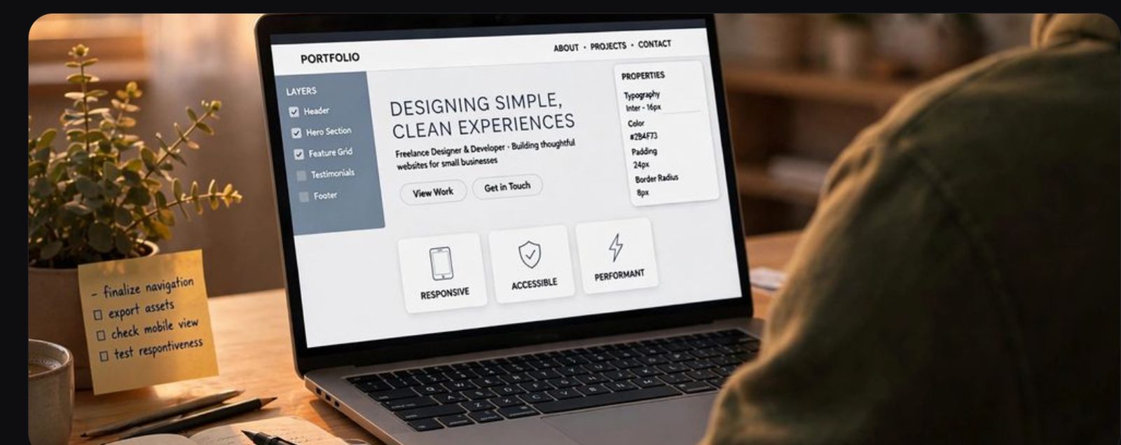 Ahmed Shamaim at work designing a website