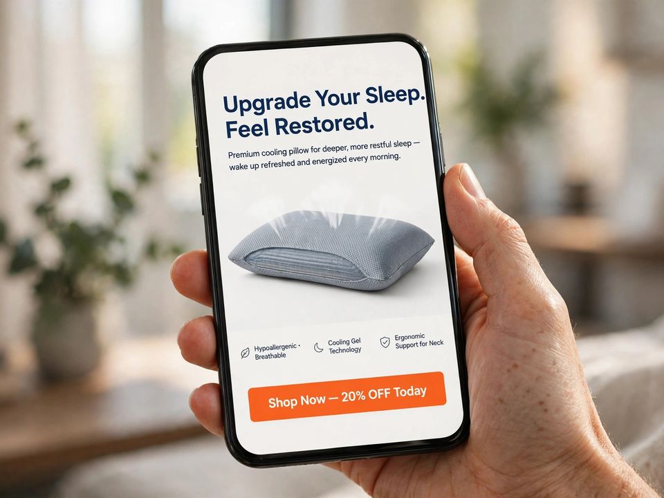 Conversion landing page on a smartphone