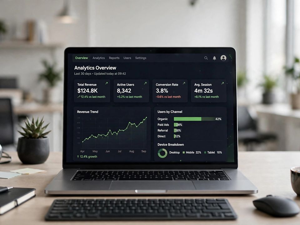 SaaS dashboard website on a laptop